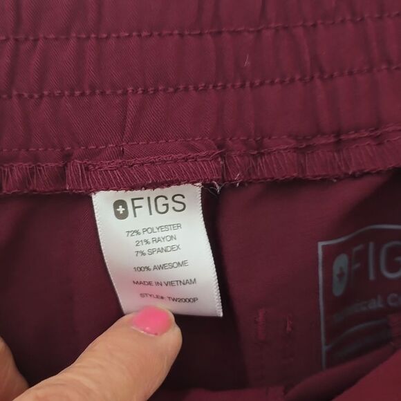 FIGS  Burgundy  Pants M - Picture 2 of 10